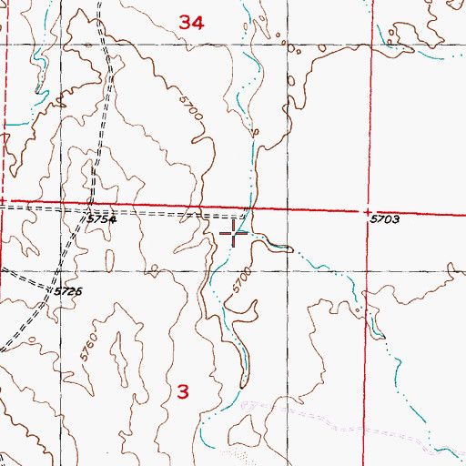 Topographic Map of Corral Draw, WY