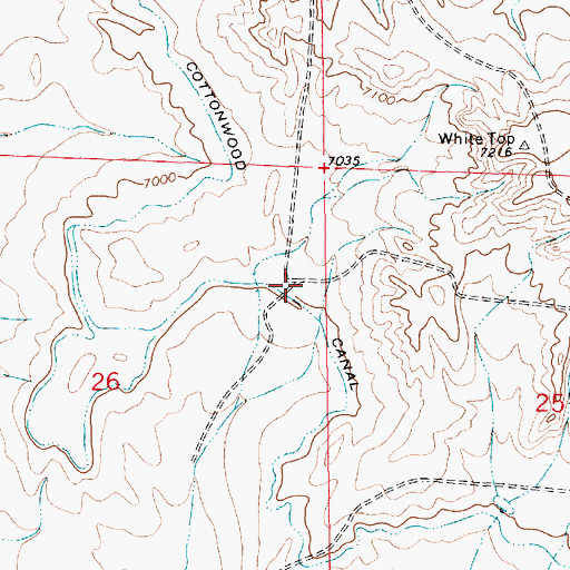 Topographic Map of Cottonwood Canal, WY