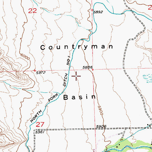 Topographic Map of Countryman Basin, WY