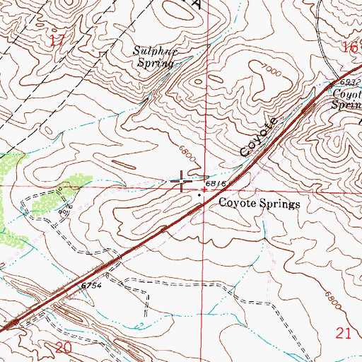 Topographic Map of Coyote Canyon, WY