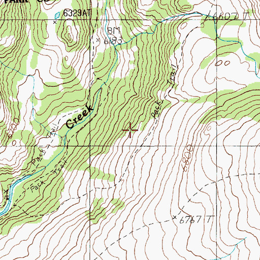Topographic Map of Coyote Creek Trail, WY