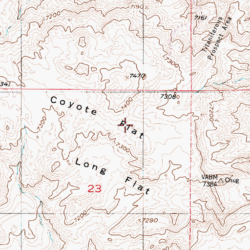 Topographic Map of Coyote Flat, WY