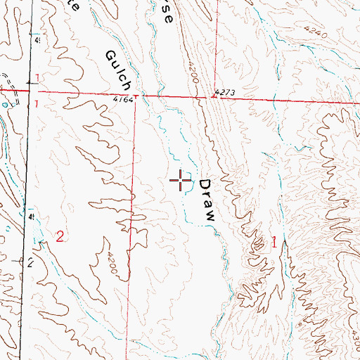 Topographic Map of Coyote Gulch, WY