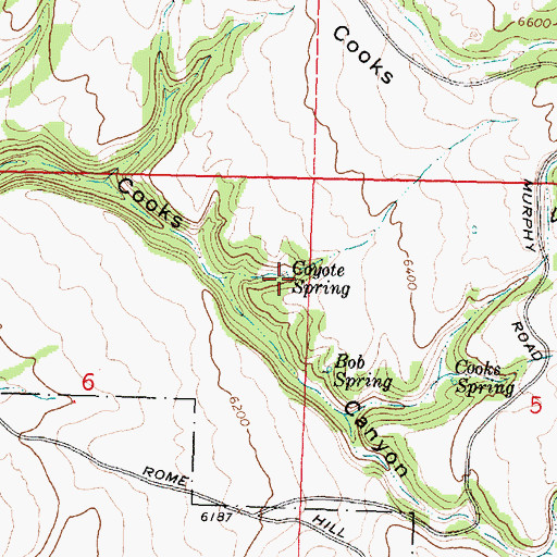 Topographic Map of Coyote Spring, WY