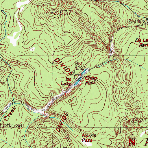 Topographic Map of Craig Pass, WY