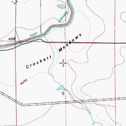 Topographic Map of Crockett Meadows, WY