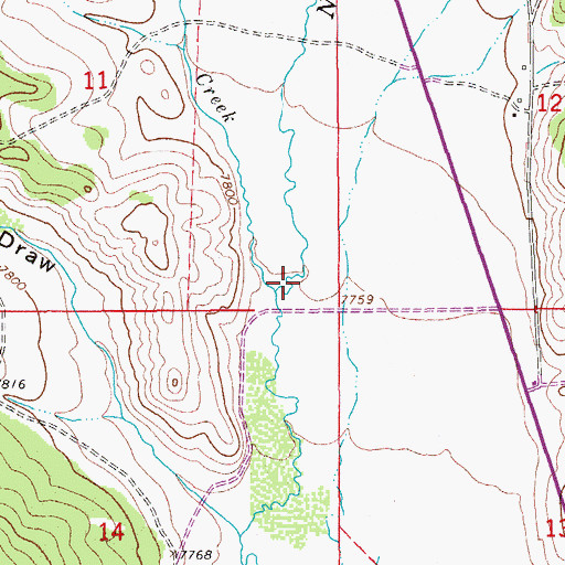 Topographic Map of Culbertson Creek, WY