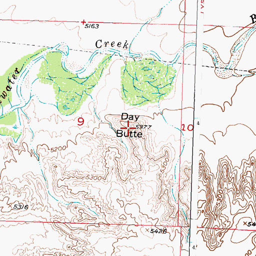 Topographic Map of Day Butte, WY