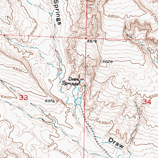 Topographic Map of Dean Springs, WY