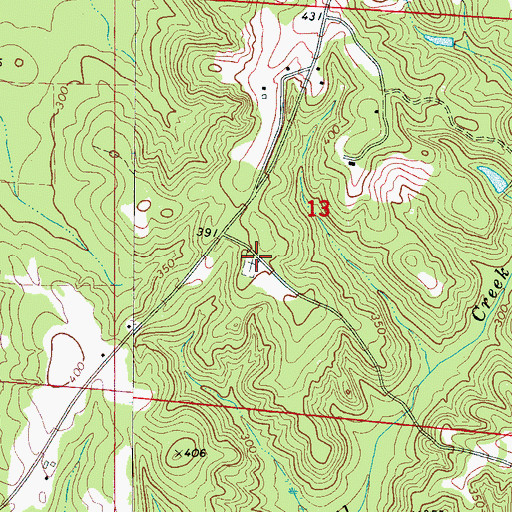 Topographic Map of Parker Cemetery, AL
