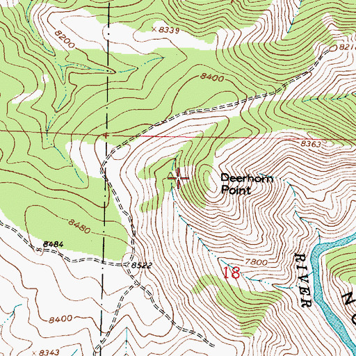 Topographic Map of Deerhorn Point, WY