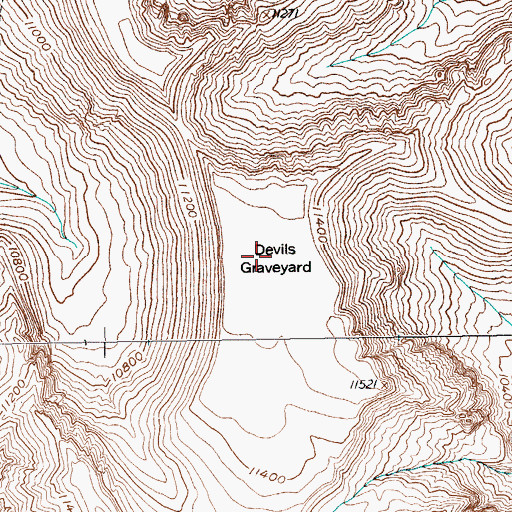 Topographic Map of Devils Graveyard, WY