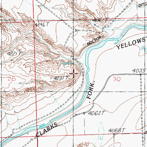 Topographic Map of Doctor Ditch, WY