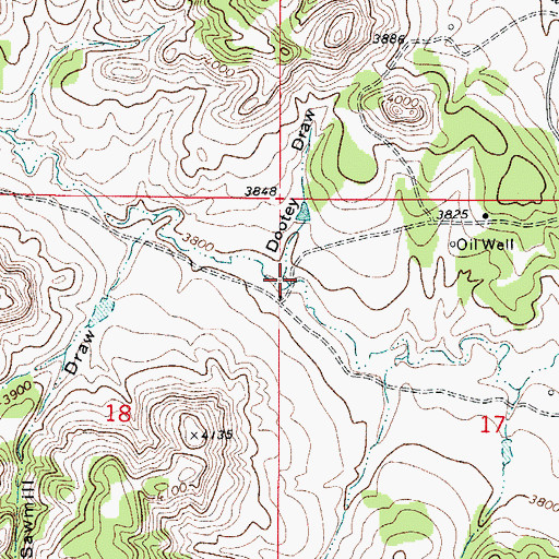 Topographic Map of Dootey Draw, WY