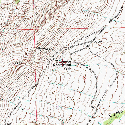 Topographic Map of Dorrence Recreation Park, WY