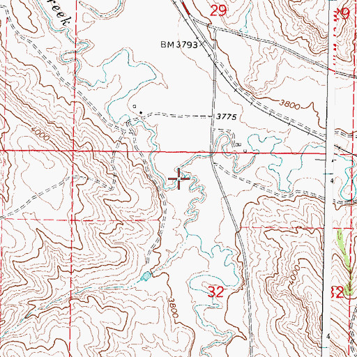 Topographic Map of Dow Prong, WY