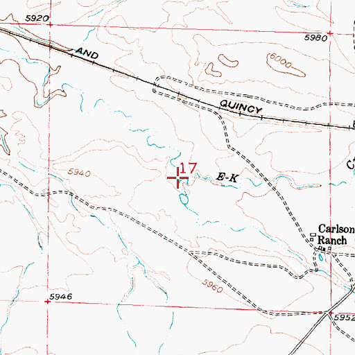 Topographic Map of E-K Creek, WY