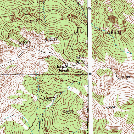 Topographic Map of Eagle Pass, WY