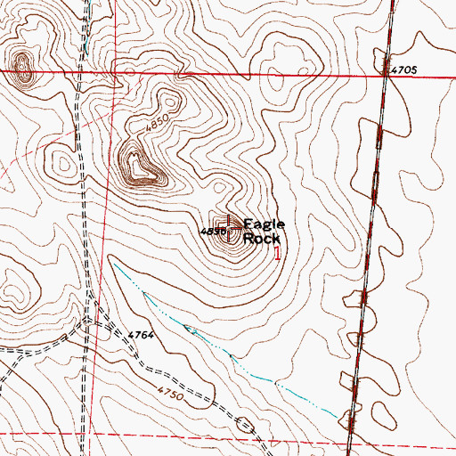 Topographic Map of Eagle Rock, WY