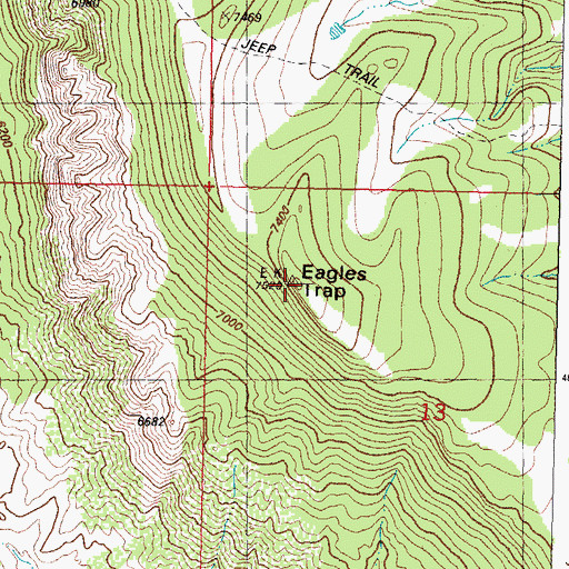 Topographic Map of Eagles Trap, WY