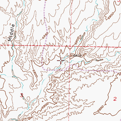 Topographic Map of East Diamond Springs Draw, WY