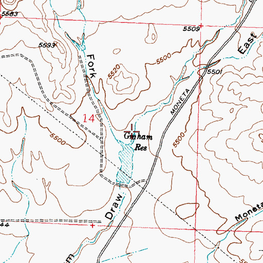 Topographic Map of East Fork Graham Draw, WY