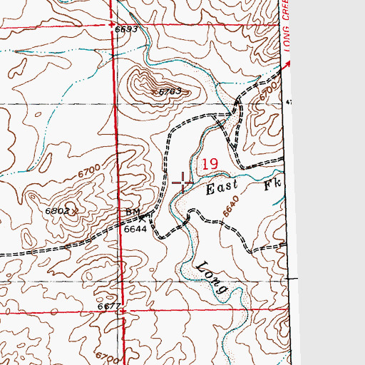 Topographic Map of East Fork Long Creek, WY