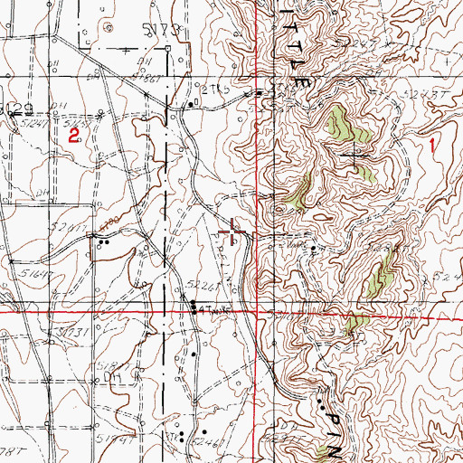 Topographic Map of East Teapot Dome Oil Field, WY