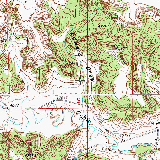 Topographic Map of Edward Draw, WY