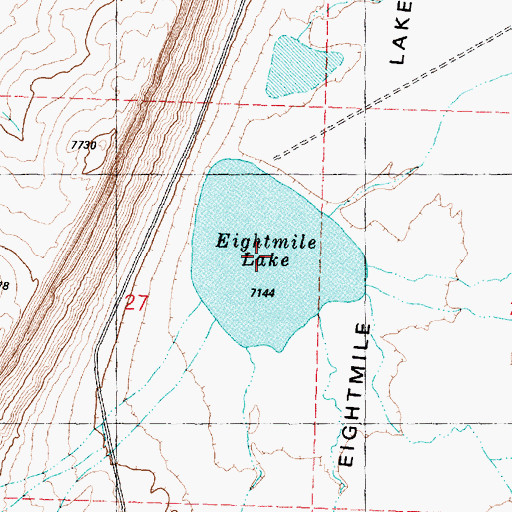Topographic Map of Eightmile Lake, WY