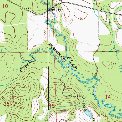 Topographic Map of Eightmile Creek, AL
