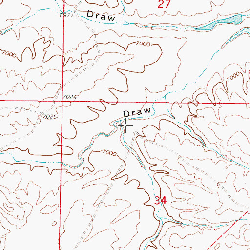 Topographic Map of Elk Horn Draw, WY