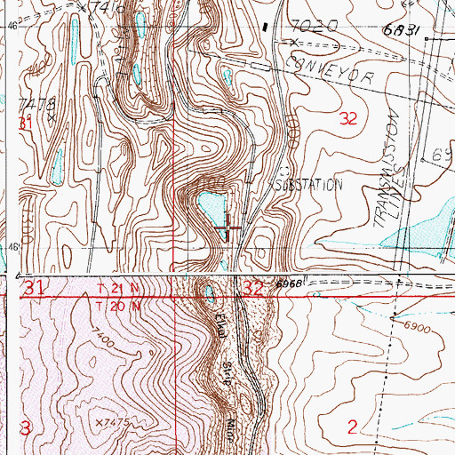 Topographic Map of Elkol Strip Mine, WY