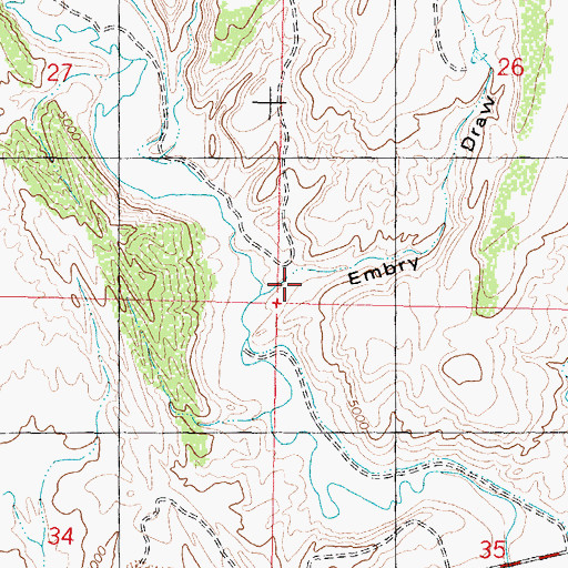 Topographic Map of Embry Draw, WY