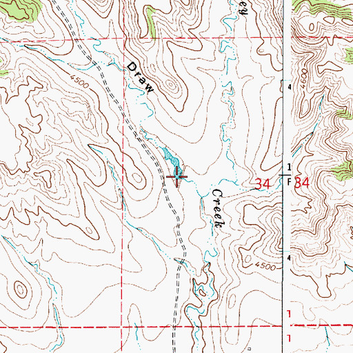 Topographic Map of Enyard Draw, WY