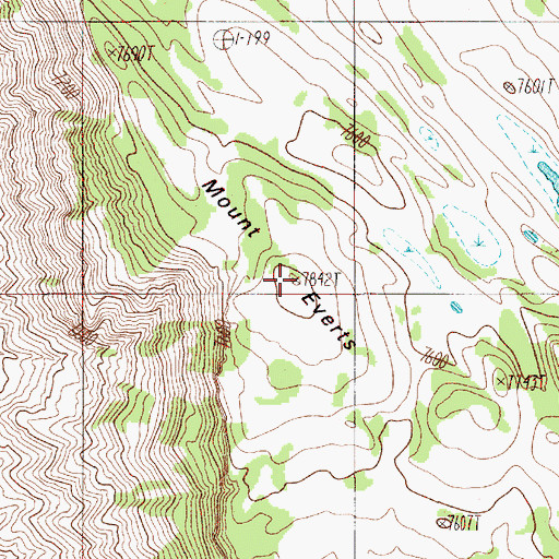 Topographic Map of Mount Everts, WY