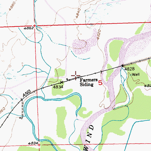 Topographic Map of Farmers Siding, WY