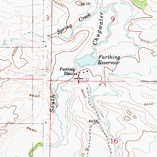 Topographic Map of Farthing Ranch, WY