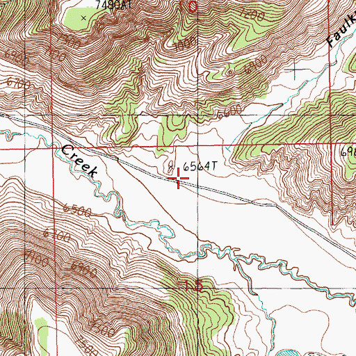 Topographic Map of Faulkner Draw, WY