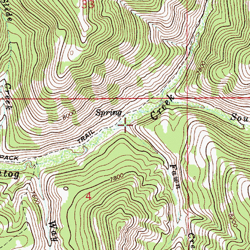 Topographic Map of Fawn Creek, WY