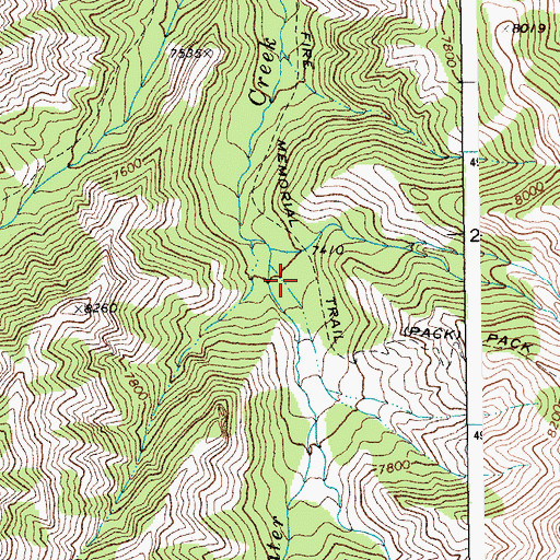 Topographic Map of Fire Memorial Trail, WY
