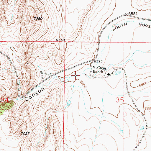 Topographic Map of Fisher Canyon, WY