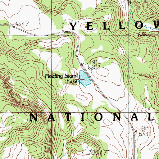 Topographic Map of Floating Island Lake, WY