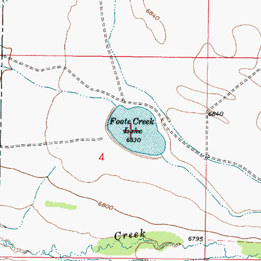 Topographic Map of Foote Creek Lake, WY