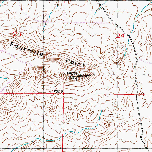 Topographic Map of Fourmile Point, WY