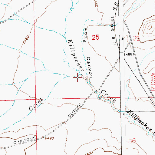 Topographic Map of Fourteenmile Creek, WY