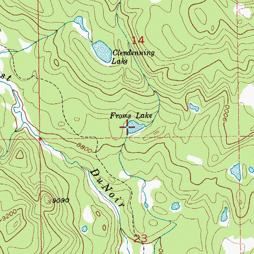 Topographic Map of Froms Lake, WY