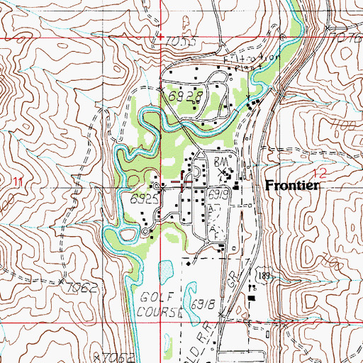 Topographic Map of Frontier, WY