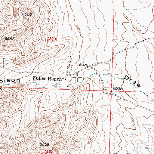 Topographic Map of Fuller Ranch, WY