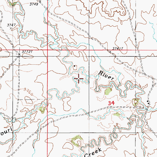 Topographic Map of Gammon Prong, WY